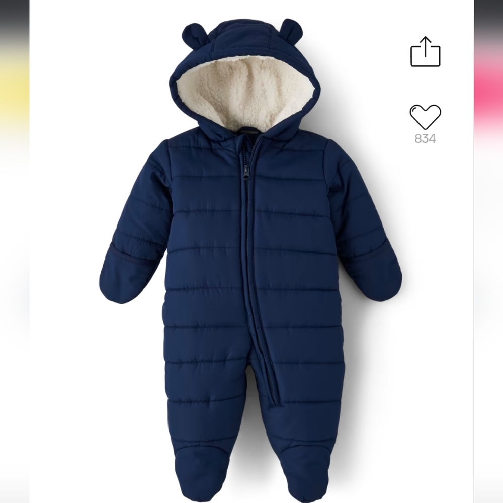 The Childrens Place Baby Boys Bear Snowsuit